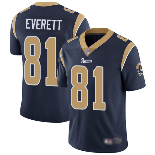 Los Angeles Rams Limited Navy Blue Men Gerald Everett Home Jersey NFL Football #81 Vapor Untouchable